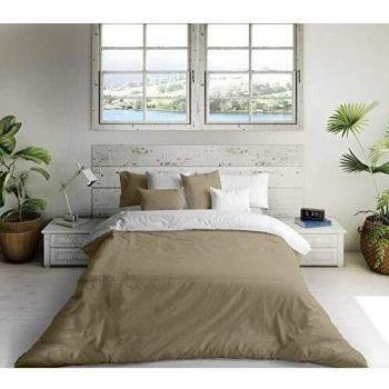 NATURALS Funda nórdica Bicolor Reversible Cama 200 cm Lino 17 / Blanco