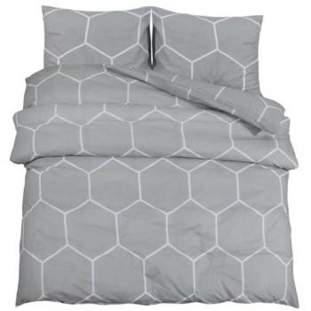 Juego de funda nórdica gris 200x200 cm en algodón