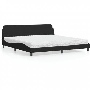 Cama con colchón terciopelo negro 200x200 cm Vidaxl 199973