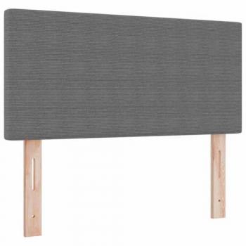 Cabecero de cama LED con luces de tira, gris claro, 100 cm, tejido