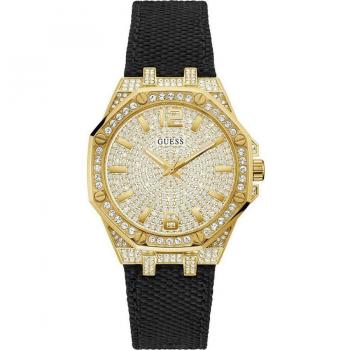 Guess Shimmer Full Crystal Nylon Band Watch, Multicolor, Female, Size: ONE SIZE