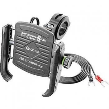 Interphone CellularLine SMMOTOCRABUSB | Soporte Celular Universal para Moto con Carga USB