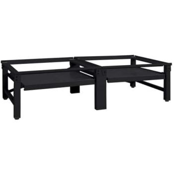 Pedestal para Lavadora 2 pcs Negro 124,5 x 61,5 x 32,5 cm Acero Resistente y Elevado