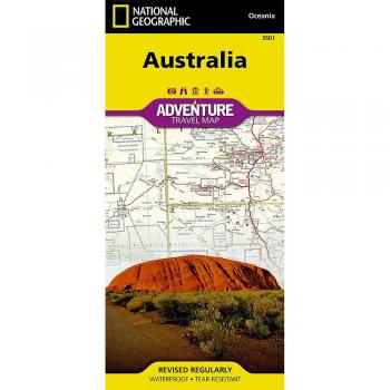 National Geographic Waterproof Tear-Resistant Adventure Map of Australia with Protected Areas, Points of Interest, Detailed Road Network, and Town Location Index