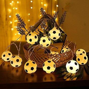 20 luces LED de hadas de fútbol - ELINKUME® 2M/6.56ft con pilas blancas cálidas luces de cadena de fútbol para fiesta temática, decoración del hogar, regalos, Festival