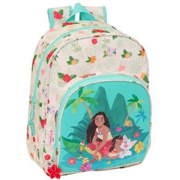 Mochila Escolar Infantil Safta Vaiana, 28 x 34 x 10 cm, Adaptable a Carro, Color Beige/Azul, Cómoda y Versátil, Alta Calidad y Resistencia