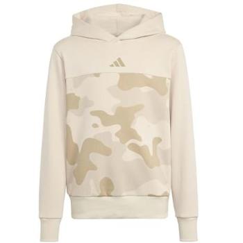 Camiseta Deportiva Adidas Essentials Beige/Beige Oscuro y Sudadera con Capucha Infantil Adidas Camo Fleece