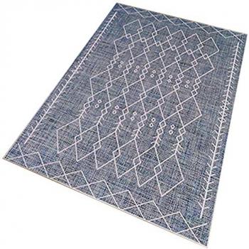 Alfombra de poliéster estampada 60 x 100 cm modelo Boda azul