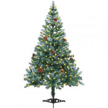 Frosted Pre-lit Christmas Tree with Pinecones 150 cm