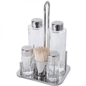Menage, 5 piezas, para Vinagre y Aceite, sal & pimienta con pesadas,