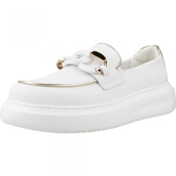 Mocasines Mujer Cafenoir C1DE1016 W011 con accesorio de cadena color white/platinum talla 37