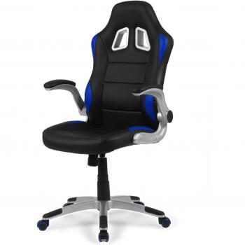 Due-Home - Silla de Oficina Gaming Mugello, sillón Giratorio para Escritorio, Estudio o despacho, Color Azul, Medidas: 70x115x68 cm de Fondo