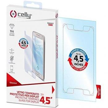 Celly GLASSUNI4.5 - Protector de pantalla de cristal hasta 4,5´´