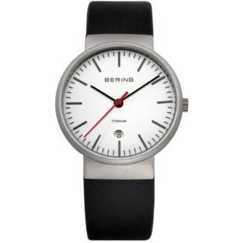 BERING Men's Analogue Quartz Watch with Leather Strap 11036-404