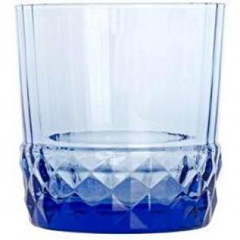 Pack De 6 Vasos America 20'S Bormioli 37Cl Con Relieve Azul
