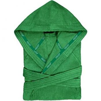 UNITED COLORS OF BENETTON.- Albornoz de Algodón con Capucha, para Mujer y Hombre, Tipo Poncho de Color Verde, Talla L/XL