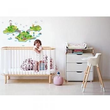 Kath & Cath Verde Islas, trenes, coches, Azul Faro pegatinas de pared, y el mar Barcos - Kids niños habitación vinilo extraíble autoadhesiva multicolor Mural Art Decoración