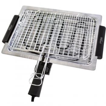 Grill Eléctrico Melchioni Spiedina 1600W, 45.5x44 cm, Desmontable y Lavable