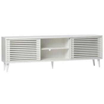Mueble TV de Melamina y Lacado Blanco 180x59 cm