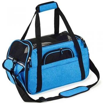 Kaka mall Transportín Perro Gato Transpirable Plegable Pet Carrier Impermeable Bolso de Hombro Acolchado Suave Viaje Avion Tren o Auto por Pequeños Mascota