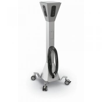 Mobile Power Tower with AC and USB Outlets, Gray, 13.5' Power Cable