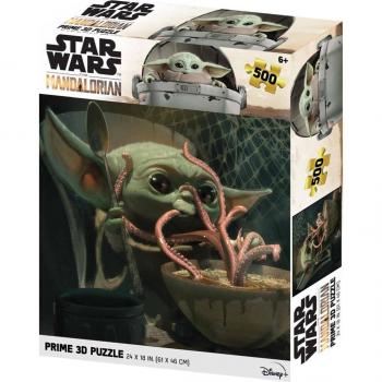 Puzzle Lenticular de 500 Piezas The Mandalorian Grogu Cenando - Prime 3D