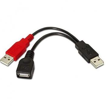AISENS A101-0030 - Cable USB 2.0 con Alimentación DE 15 cm