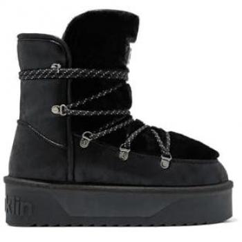 Bota Esquimal de Mujer D.Franklin DFSH-371008 Negra con Forro Exterior y Cierre a Cordones