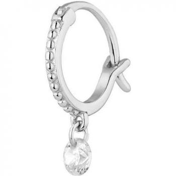 Piercing de aro Chic de plata bañado en rodio