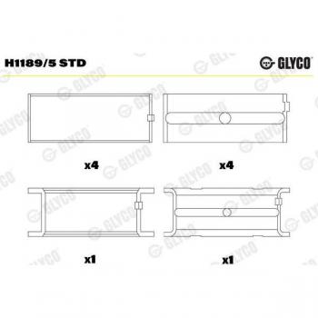Cojinete de cigüeñal GLYCO H1189/5 STD