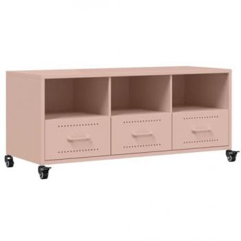 Mueble de TV Acero Laminado en Frío Rosa 100,5x39x43,5 cm Soporte para TV Mueble Multimedia Armario Auxiliar Armario para TV Mueble HiFi