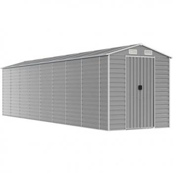 vidaXL Garden Shed Light Grey 191x810x198 cm Galvanised Steel
