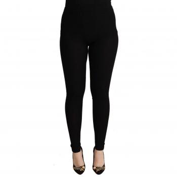 Dolce & Gabbana Luxury Black Cashmere High-Waisted Stretch Leggings - Size S