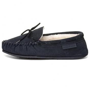 Hush Puppies Allie Women's Navy Suede Memory Foam Slippers - Size 4 UK