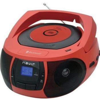 Nevir NVR-481UB - Radio CD con Bluetooth y USB, color rojo