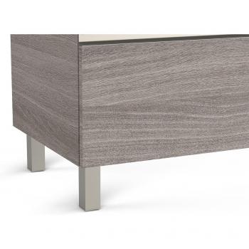 Juego de 4 patas para mueble de baño The Gap Roca, Acabado: Aluminio