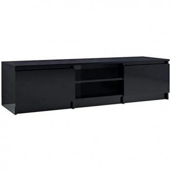 vidaXL Mueble de TV Negro Brillante de 140 x 40 x 35,5 cm