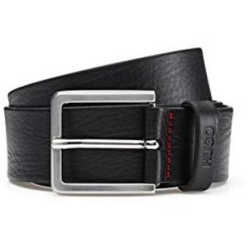 Cinturón de Piel HUGO Gionios Negro 100 cm Casual con Detalles Metálicos