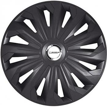 Michelin 92008 Set de tapacubos Fabienne con sistema reflector N.V.S., set de 4 piezas, 33,02 cm, 13 pulgadas, negro