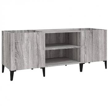 Mueble para Discos Madera Contrachapada Gris Sonoma 121x38x48cm, Mueble para Tocadiscos, Armario de Almacenaje de Discos, Mueble para Discos de Vinilo