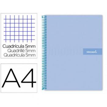 Cuaderno Espiral Liderpapel A4 Micro Crafty Tapa Forrada 120 Hojas 90g Cuadrícula 5mm 5 Bandas 4 Taladros Colores Surtidos