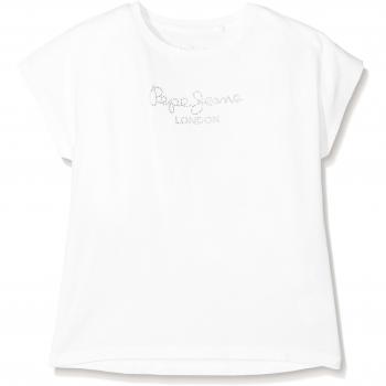 Pepe Jeans Nuria JR PG501433, Camiseta para Niñas, Blanco