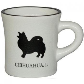 Silueta blanco y negro taza taza blanca Chihuahua L mo-mugw-v22