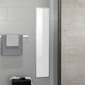 Módulo de Armario Emco Asis 300 - Modelo Empotrado, Color Cromo/Blanco Óptico, Dimensiones: 31,4 x 158,4 x 15,3 cm
