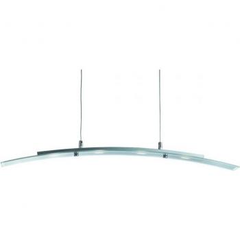 Lámpara colgante Bar Led Plata satinada 4 bombillas 150cm