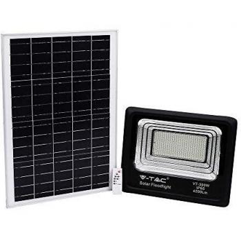 Faro LED Solar 50W 6000K con Control Remoto y Sensor Crepuscular IP65