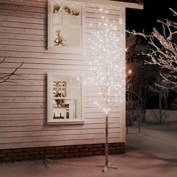 Árbol de Abedul Blanco con 672 Luces LED en Blanco Cálido de 400 cm