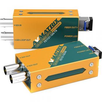AVMATRIX 12G-SDI Fiber Optic Extender Kit - FE1121-12G Transmitter and Receiver