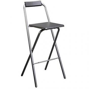 Taburete alto de bar plegable gris Louna 51x52x97 cm