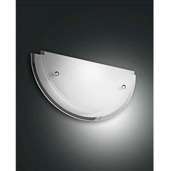 Lámpara de pared Fabas Luce Hill con vidrio pulido, E27 1x60W, color blanco